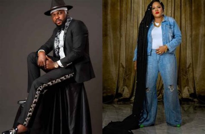 
Actor Kolawole Ajeyemi’s Wife Causes A Stir As She Shows Off Her Outfit To A Award Dinner 