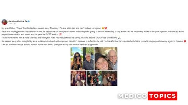 
Don Sebastian, News anchor Caroline Collins’s Grandfather passed away – Cause of death Explained 